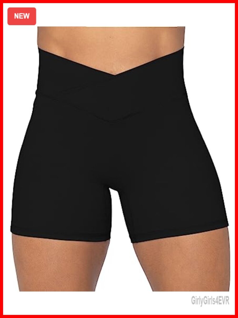 High Waisted Crossover Waist Biker Shorts for Yoga Workout